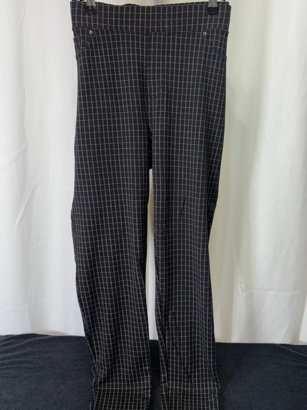 Seven7 Black with White Grid Windowpane Chinos 2614